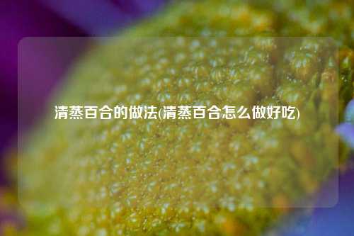 清蒸百合的做法(清蒸百合怎么做好吃)