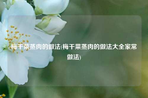 梅干菜蒸肉的做法(梅干菜蒸肉的做法大全家常做法)