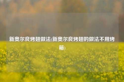 新奥尔良烤翅做法(新奥尔良烤翅的做法不用烤箱)